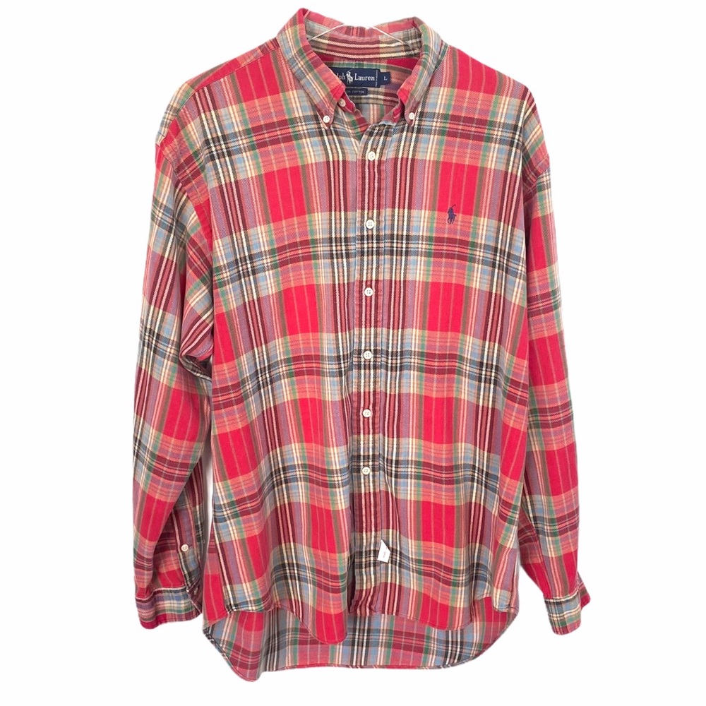Polo Ralph Lauren Plaid Cotton Twill Shirt SZ L - Picture 4 of 8